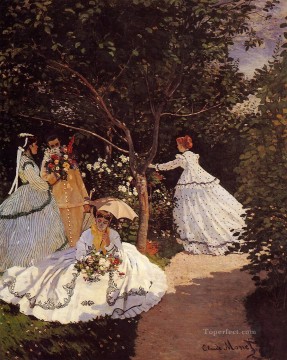 クロード・モネ Painting - 庭園の女たち クロード・モネ